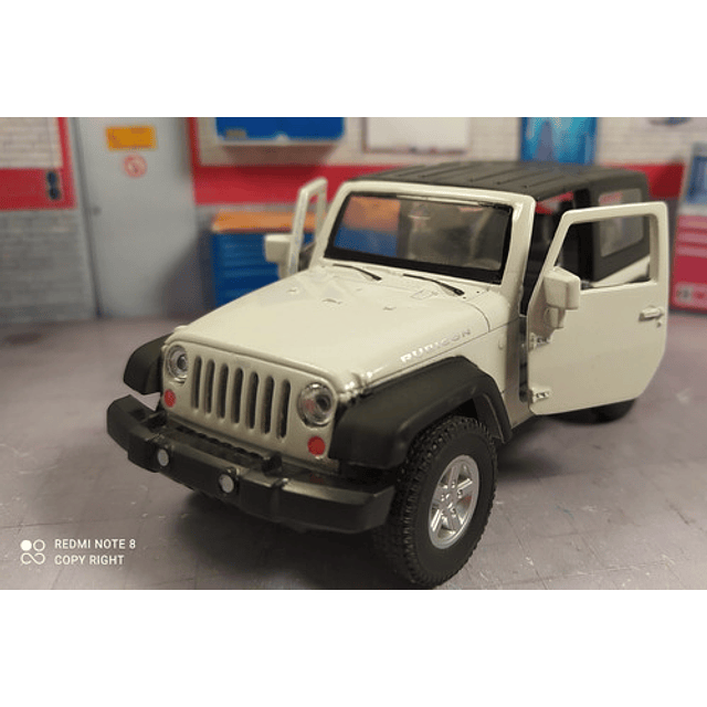 Jeep Wrangler Rubicon Blanco Escala 1/36 Marca Welly