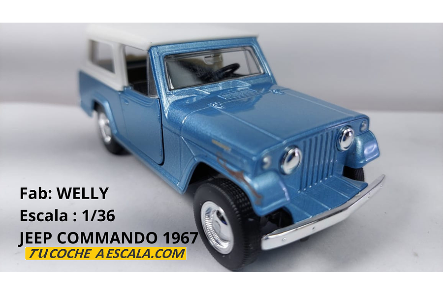 Jeep Jeepster Commando 1967 Escala 1/36, marca welly